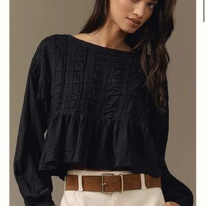 Pilcro Cream Long Sleeve Top